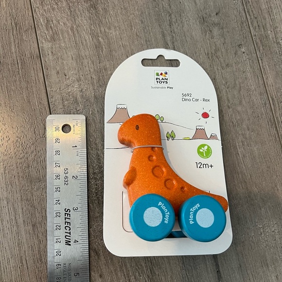 Plan Toys Dino Car Rex - wheels on dinosaur sustainable play - BNIB - Picture 2 of 3